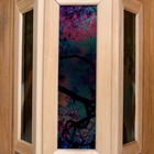 Абажур деревянный "Рисунок 1" со вставками из стекла с УФ печатью, малый, 33х29х12см - Фото 3