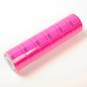 Набор из 6 роликов, в 1 ролике 120 штук, ценники самоклеящиеся, 35 х 50 мм, розовые