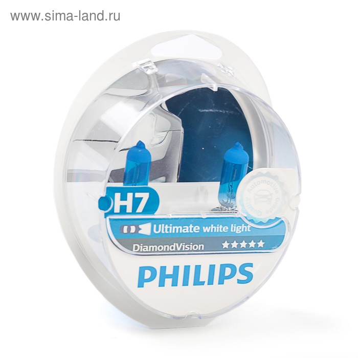 Автолампа Philips Diamond Vision 5000K, H7 (PX26d), 12 В, 55 Вт, 12972 DV S2, 2 шт. - Фото 1