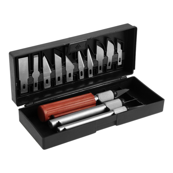 Набор резцов универсальных ЛОМ, пластиковая рукоятка, 13 шт. - Фото 1