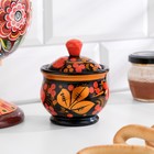 Солонка хохлома,  мал., 7,5 х 6,5 (9,5) см - фото 25468552