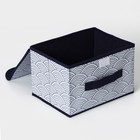 Короб для хранения с крышкой Доляна «Волна», 26×20×17 см, синий - Фото 4