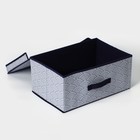 Короб стеллажный для хранения с крышкой Доляна «Волна», 45×30×20 см, цвет синий - Фото 3