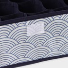 Органайзер для хранения белья с крышкой Доляна «Волна», 24 ячеек, 38×30×12 см, цвет синий - фото 8534285