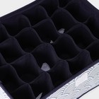Органайзер для хранения белья с крышкой Доляна «Волна», 24 ячеек, 38×30×12 см, цвет синий - фото 8534286