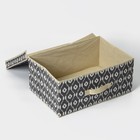 Короб стеллажный для хранения с крышкой Доляна «Ромбы», 45×30×20 см, цвет серый - Фото 4