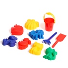 Набор игрушек для песочницы: 6 формочек для песка, совок, грабли, ведро, МИКС - Фото 9