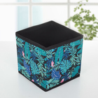Короб стеллажный для хранения Доляна «Тропики», 14×14×14 см, цвет синий - Фото 1