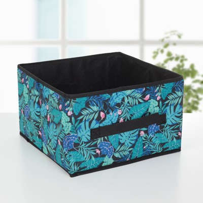 Короб стеллажный для хранения «Тропики», 29×29×18 см, цвет синий