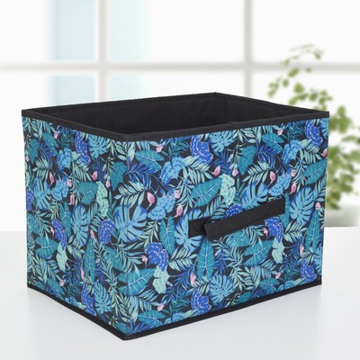 Короб стеллажный для хранения «Тропики», 37×27×27 см, цвет синий