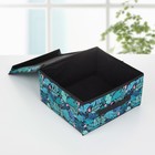 Короб стеллажный для хранения с крышкой «Тропики», 30×28×15 см, цвет синий - Фото 2