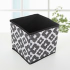 Короб стеллажный для хранения Доляна «Вензель», 19×19×19 см, цвет чёрно-белый - Фото 2