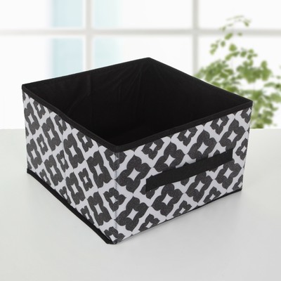 Короб стеллажный для хранения «Вензель», 29×29×18 см, цвет чёрно-белый