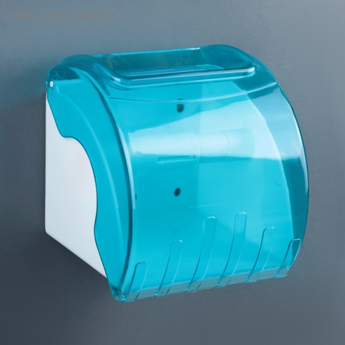 Держатель для туалетной бумаги пластиковый с трубкой 14×13×14 см, цвет голубой - Фото 1