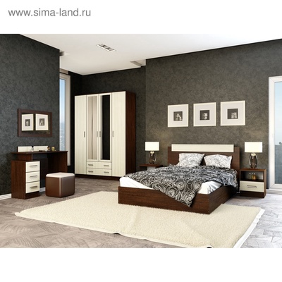 Комод для хранения «Эра. К1000-2Д», 4 ящика, 2 дверцы, 1000×430×830 мм, цвет венге/лоредо