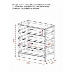 Комод для хранения «Эра», 800×830×440 мм, цвет венге/лоредо