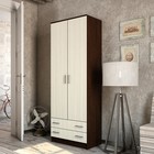 Шкаф прямой двухстворчатый «Дуэт», 2 ящика, 800×480×2200 мм, цвет венге/лоредо - Фото 1