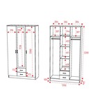 Шкаф прямой трёхстворчатый «Трио», 2 ящика, 1200×482×2200 мм, цвет венге/лоредо - Фото 2