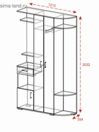 Прихожая «Виза», 1210×354×2032 мм, цвет венге/лоредо - Фото 2