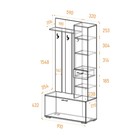 Вешалка с зеркалом «Ника», 910×354×2035 мм, цвет ясень шимо светлый/ясень шимо темный - Фото 4