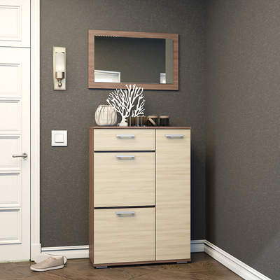 Тумба высокая «Ника» 800×354×1115 мм, цвет ясень шимо светлый/ясень шимо тёмный