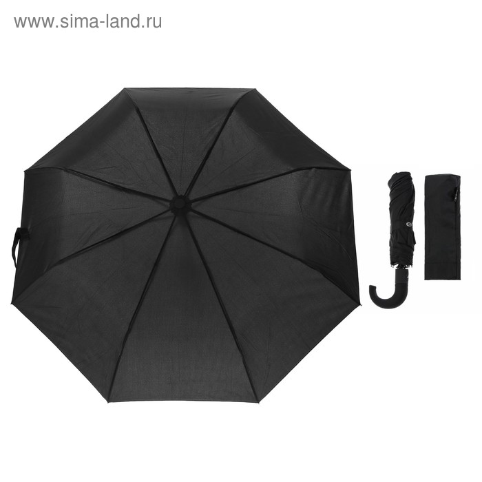 Зонт полуавтоматический, R=50см, цвет чёрный
