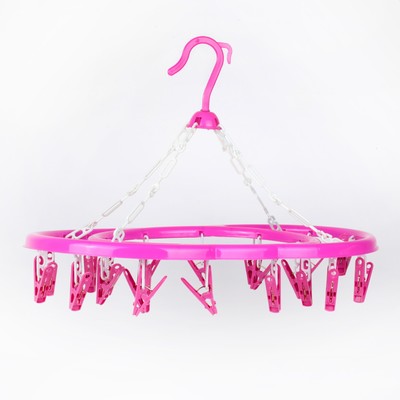 Сушилка для белья подвесная овальная 20 прищепок, цвет МИКС