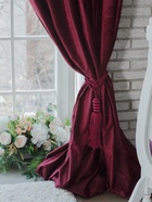 Штора портьерная «Этель», размер 230×270 см, цвет валенсия вишнёвый - Фото 4