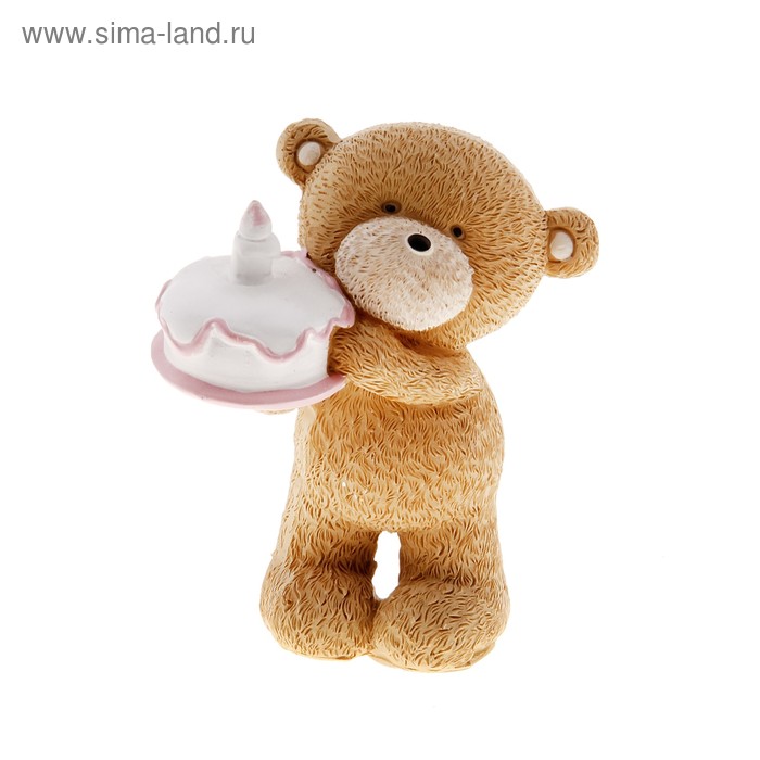 полистоун мишка именинник 8*6*3,5 см - Фото 1