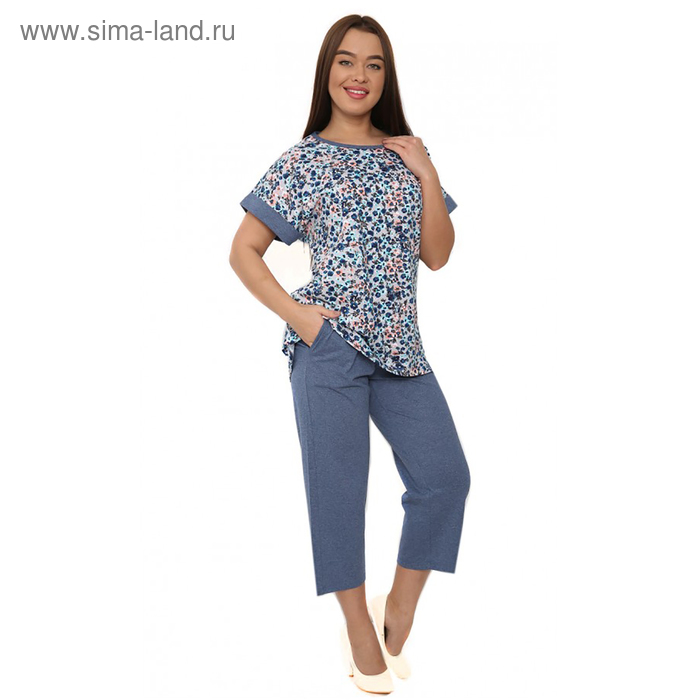 Комплект женский (футболка, бриджи) М167 цвет МИКС, р-р 46 - Фото 1