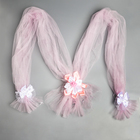 Ленты на капот из фатина с цветком "Канзаши" с бантами на зеркала, розовые - фото 24520720