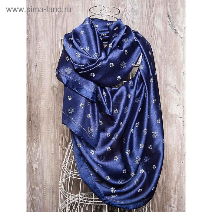Платок женский, размер 180х90 см, цвет синий K01P25149 - Фото 1