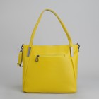Сумка женская, отдел с перегородкой на молнии, наружный карман, длинный ремень, цвет жёлтый - Фото 3