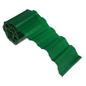 Лента бордюрная, 15 см × 9 м, гофра, зелёная