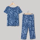 Пижама женская (футболка, капри) AW17-MC-182 Audrey цвет тёмно-синий, р-р 42-44   вискоза - Фото 2