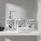 Набор для ванной, 4 предмета (мыльница, дозатор для мыла, 2 стакана), цвет белый - фото 8380656