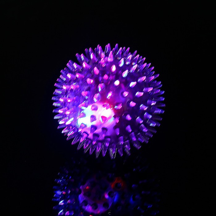 Мяч «Ёжик», световой, с пищалкой, цвета МИКС - фото 1884840797
