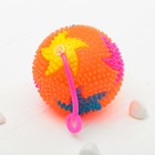 Мяч световой «Звезда», с пищалкой на резинке, цвета МИКС - Фото 2