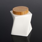 Набор банок керамических для сыпучих продуктов на деревянной подставке «Эстет», 3 предмета: 200 мл - Фото 5