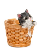 Фигурное кашпо для цветов «Котёнок в круглой корзине», 18×16.5×20.5 см, полистоун - Фото 11