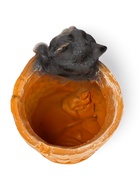 Декоративное кашпо для цветов «Котёнок в круглой корзине», 18×16.5×20.5 см, полистоун - фото 67923340