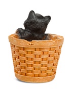 Фигурное кашпо для цветов «Котёнок в круглой корзине», 18×16.5×20.5 см, полистоун - Фото 9