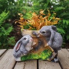 Декоративное кашпо для цветов «Зайцы у горшочка», 17 см, полистоун - Фото 10