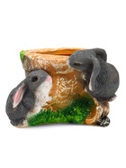 Декоративное кашпо для цветов «Зайцы у горшочка», 17 см, полистоун 3374667