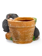 Декоративное кашпо для цветов «Зайцы у горшочка», 17 см, полистоун 3374667