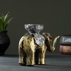 Подсвечник "Слон", золотой 13х19 см, для свечи d=4 см - Фото 7