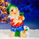 Садовая фигура из полистоуна «Гном с зайцем и морковкой», 44×25×28 см, МИКС - Фото 17