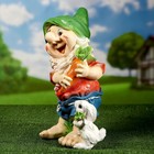 Садовая фигура "Гном с зайцем и морковкой" 46см МИКС - Фото 3