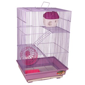 Клетка Triol N 3303 для грызунов, эмаль, 34.5×28×53.5 см, микс цветов