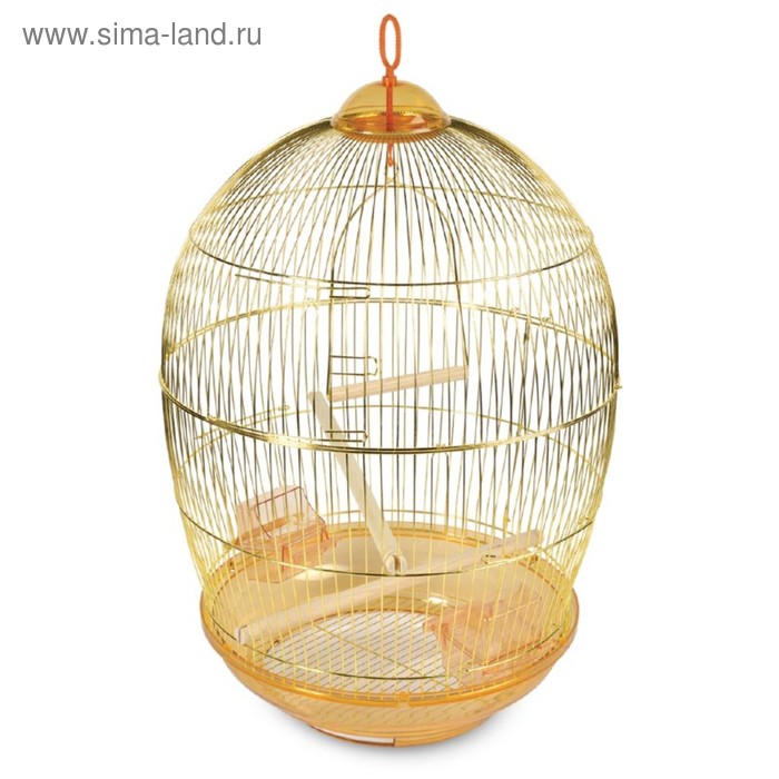 Клетка Triol N 480 для птиц, золото, d=48×76.5 см - Фото 1